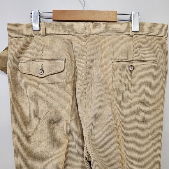 NWT Boston Traders Corduroy Pants Mens 36x37 Khaki Raw Hem Vintage Deadstock - Picture 4 of 13